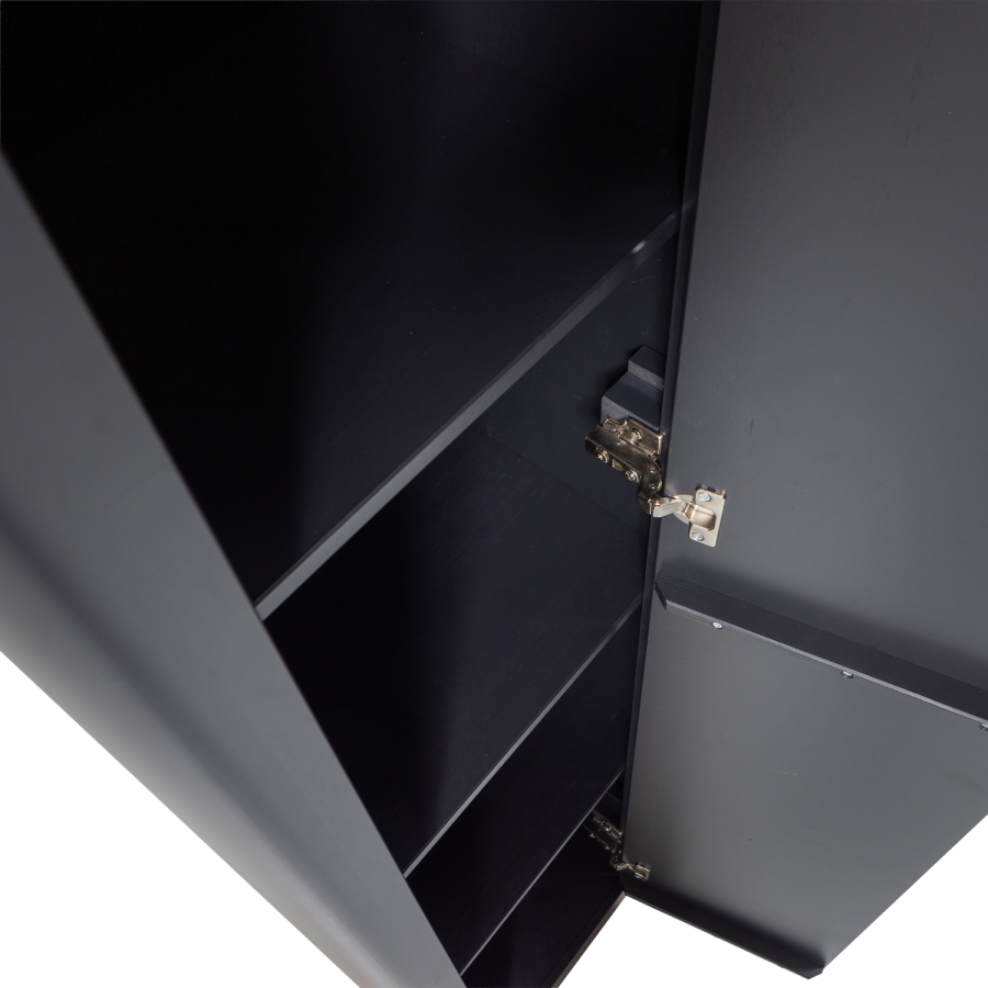 WOOOD Gunnar Lite H�yskap Furu Matt Svart [Fsc]