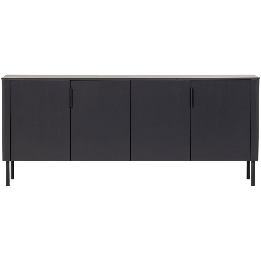 WOOOD Gunnar skjenk 200 cm furu matt svart [Fsc]