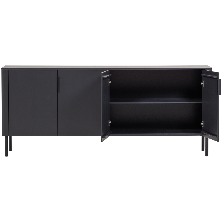 WOOOD Gunnar skjenk 200 cm furu matt svart [Fsc]