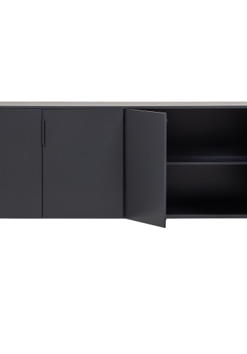 WOOOD Gunnar skjenk 200 cm furu matt svart [Fsc]