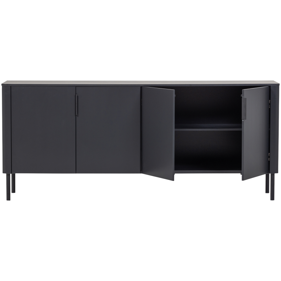 WOOOD Gunnar skjenk 200 cm furu matt svart [Fsc]