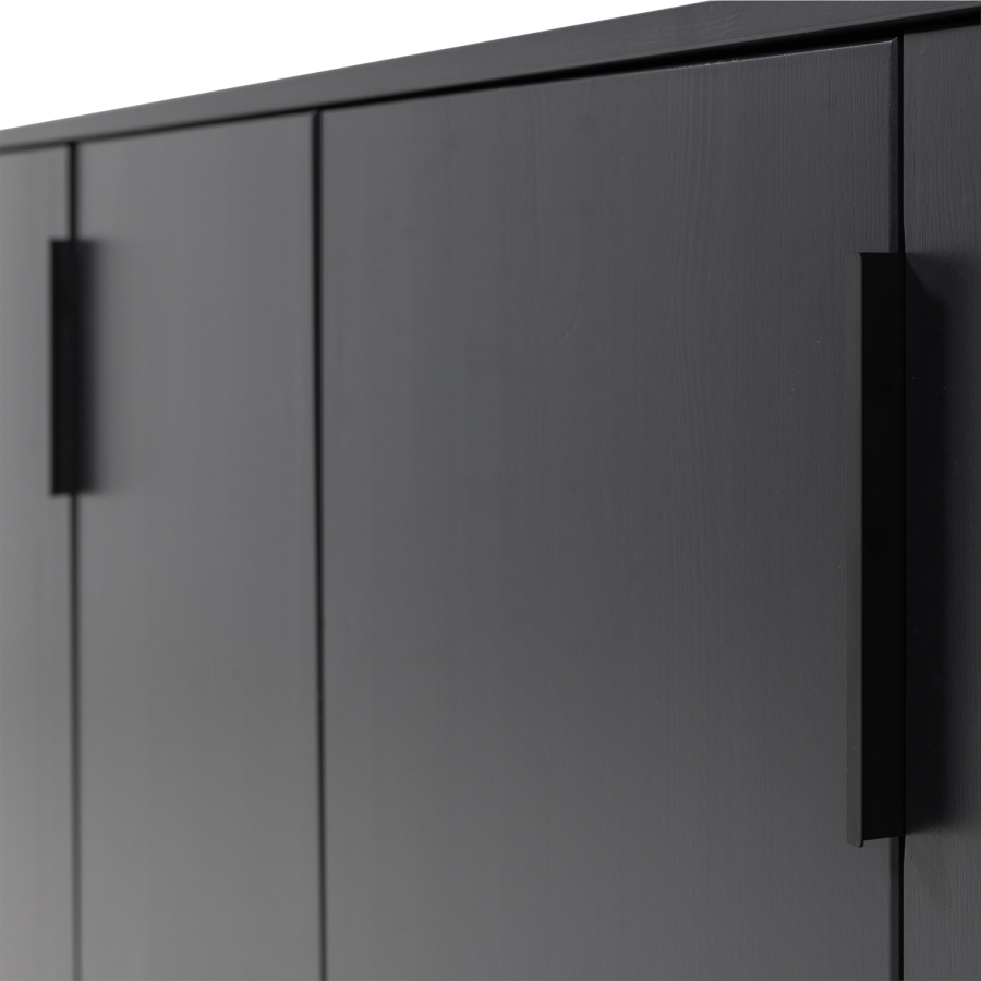 WOOOD Gunnar skjenk 200 cm furu matt svart [Fsc]