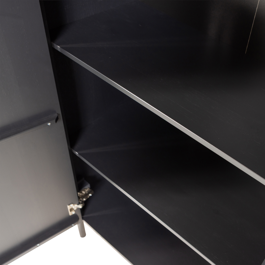 WOOOD Gunnar skjenk 200 cm furu matt svart [Fsc]