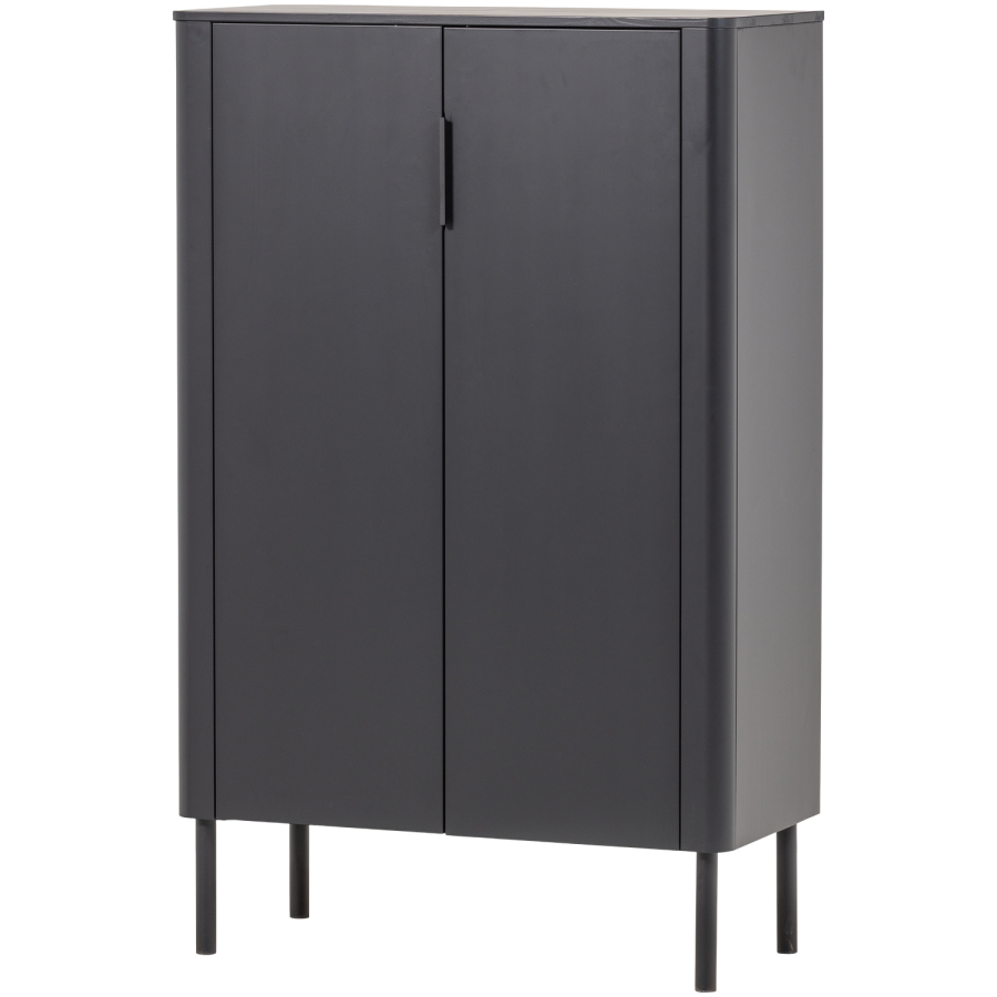 WOOOD Gunnar skap med 2 d�rer, furu, matt svart [Fsc]