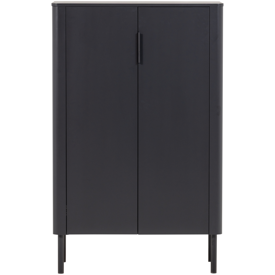 WOOOD Gunnar skap med 2 d�rer, furu, matt svart [Fsc]