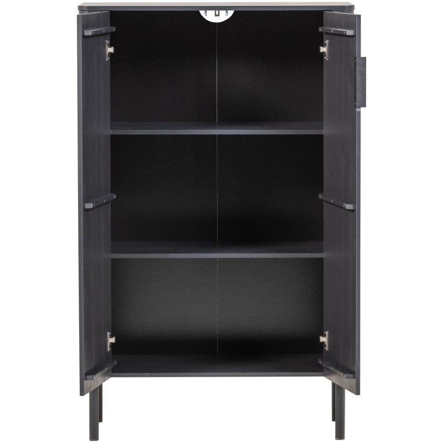 WOOOD Gunnar skap med 2 d�rer, furu, matt svart [Fsc]