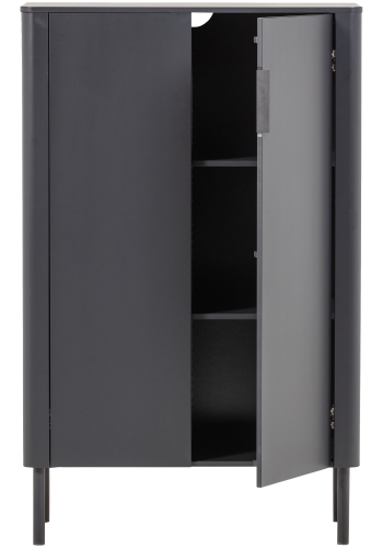 WOOOD Gunnar skap med 2 d�rer, furu, matt svart [Fsc]