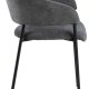 ACT NORDIC Ann spisebordsstol, m. armln - mrkegr polyester og sort metal