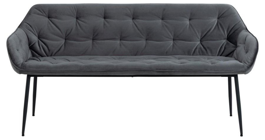 ACT NORDIC Brooke Sofabank, mit Armlehnen – dunkelgrauer Stoff und schwarzes Metall (167x57)