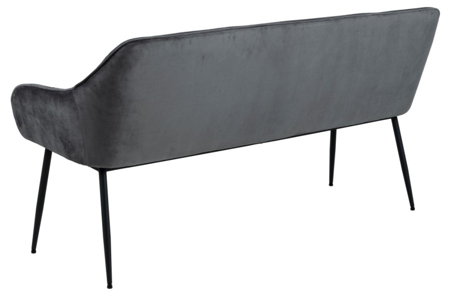ACT NORDIC Brooke Sofabank, mit Armlehnen – dunkelgrauer Stoff und schwarzes Metall (167x57)