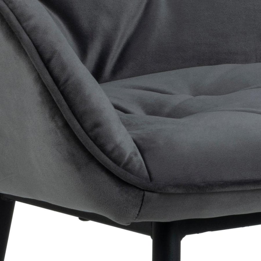 ACT NORDIC Brooke Sofabank, mit Armlehnen – dunkelgrauer Stoff und schwarzes Metall (167x57)