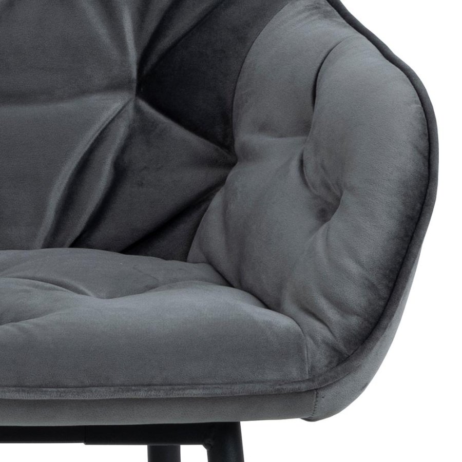 ACT NORDIC Brooke Sofabank, mit Armlehnen – dunkelgrauer Stoff und schwarzes Metall (167x57)