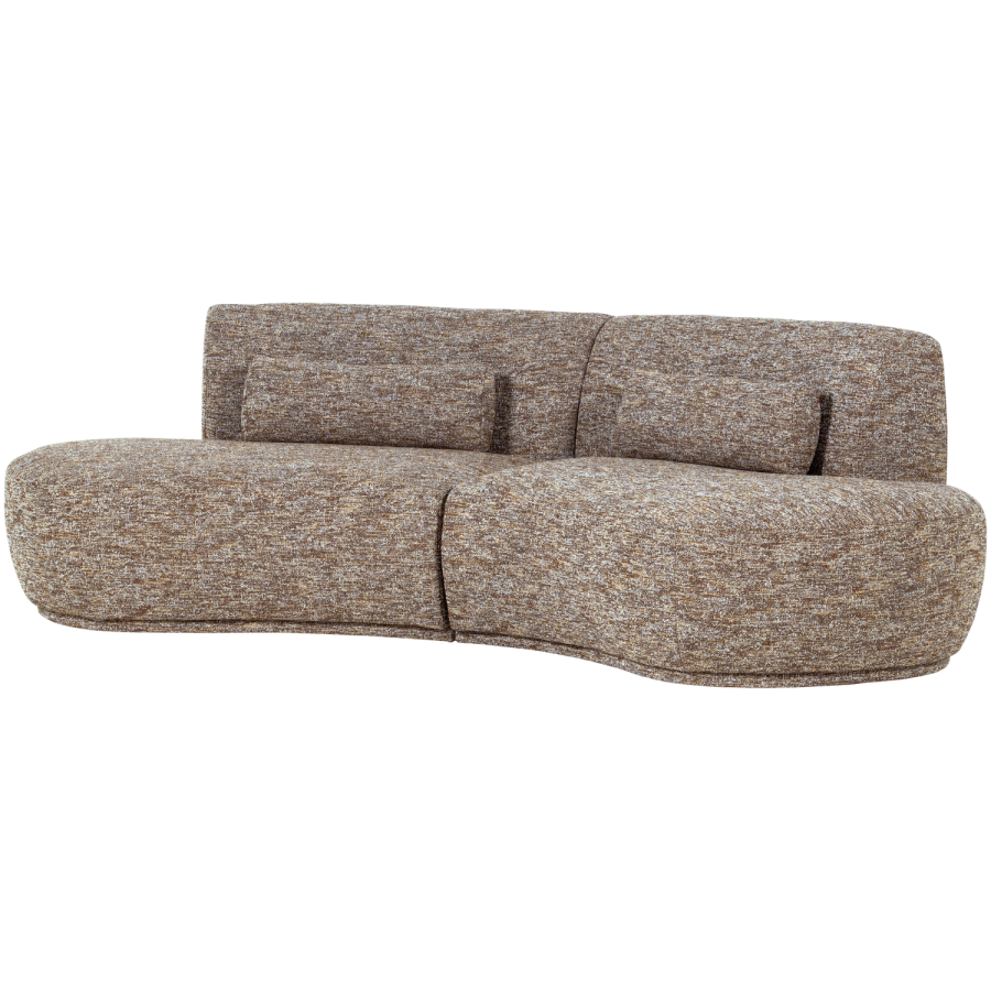 WOOOD Batavier halvrund sofa 4-seter lys brun melert