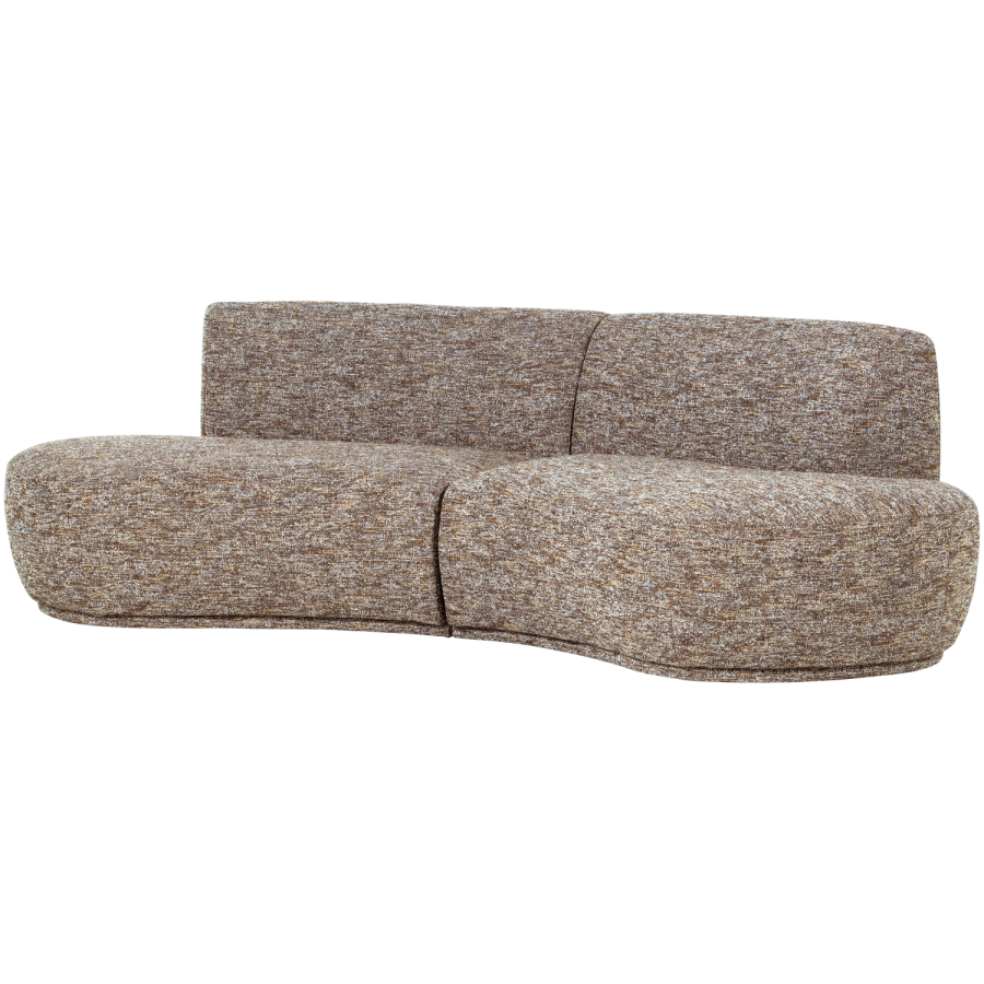 WOOOD Batavier halvrund sofa 4-seter lys brun melert