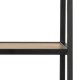 ACT NORDIC Seaford reol, m. 2 hylder, 1 skuffe, skrivebordsplade - natur vild eg melamin, sort metal(H:174,5cm x77cm x 36cm)