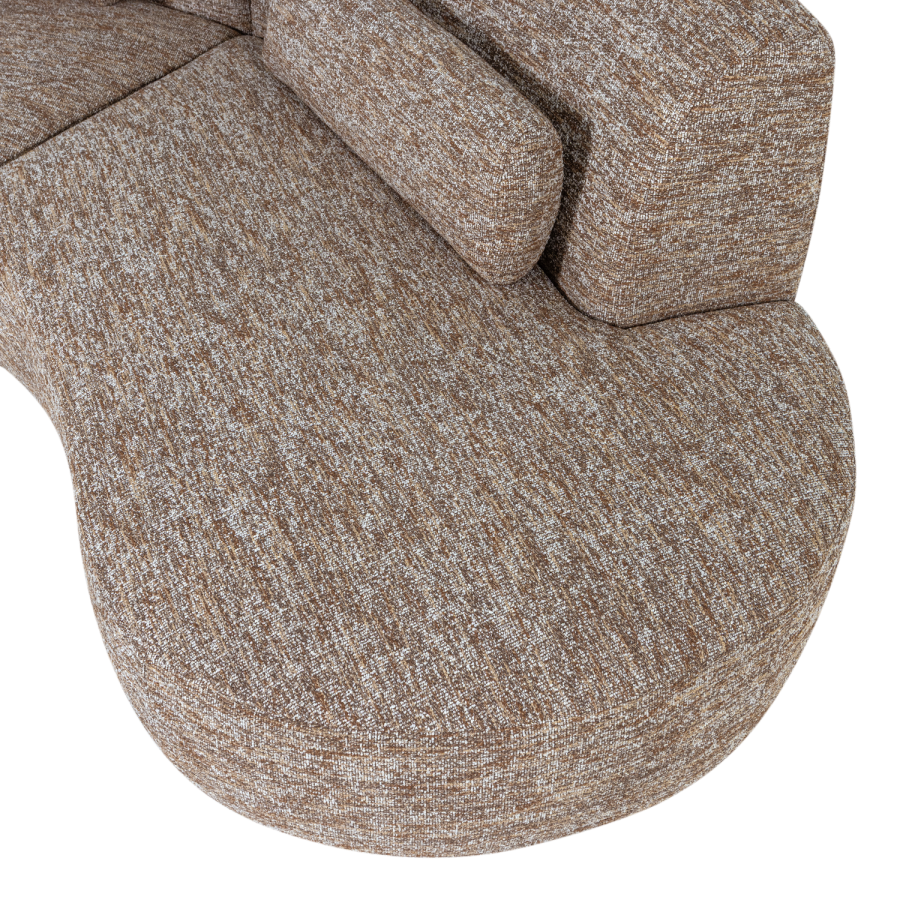 WOOOD Batavier halvrund sofa 4-seter lys brun melert