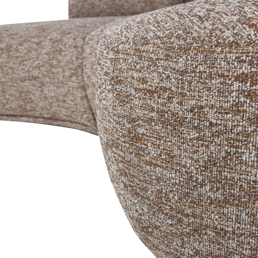 WOOOD Batavier halvrund sofa 4-seter lys brun melert