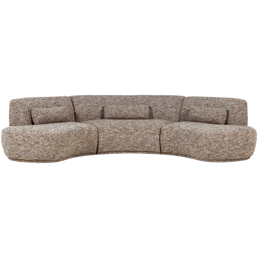 WOOOD Batavier halvrund sofa 6-seter lys brun melert