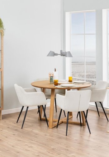 ACT NORDIC Malika spisebord, rund - natur egefiner og eg (120)