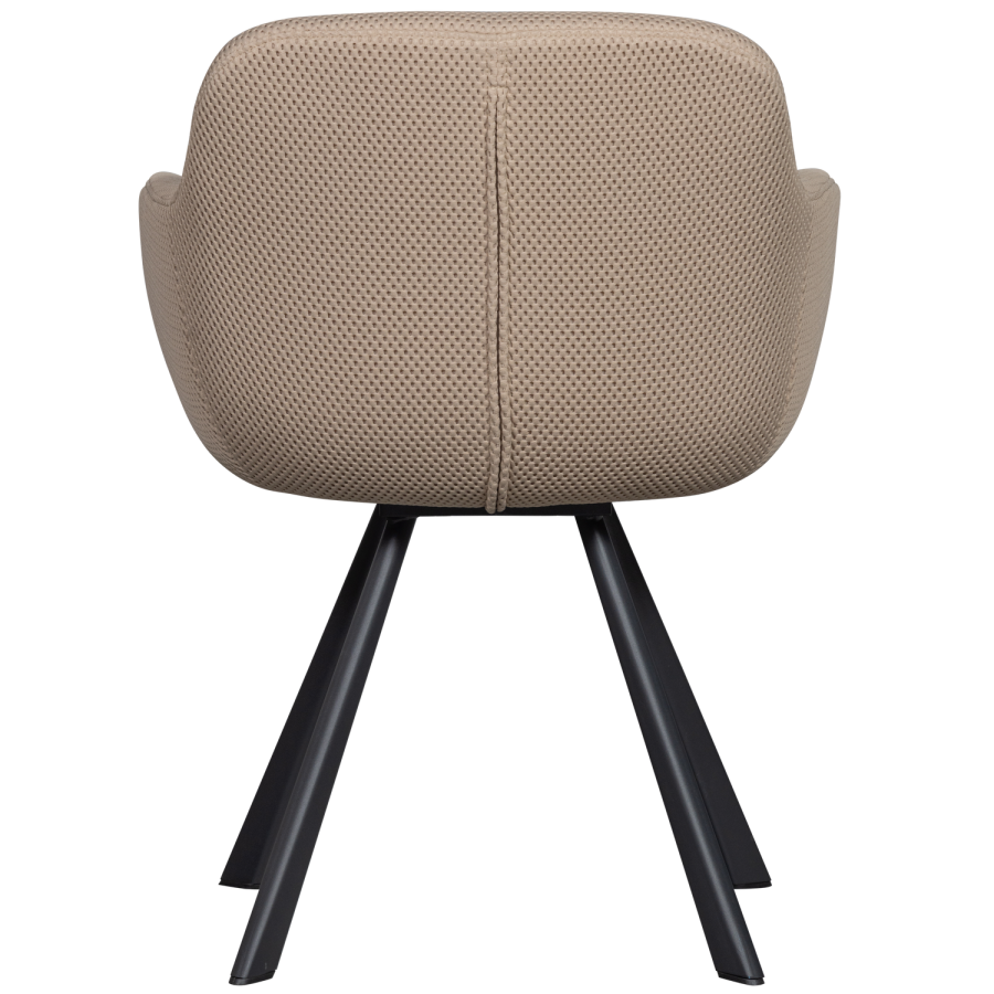 WOOOD Juno spisebordsstol, m. armln - natur mesh og sort metal