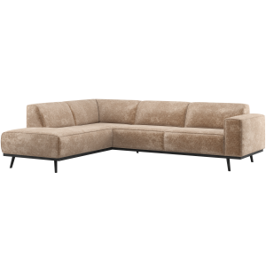 WOOOD hj�rnesofa venstre chenille velour taupe
