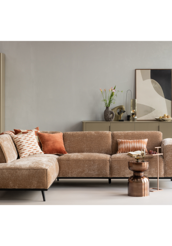 WOOOD hj�rnesofa venstre chenille velour taupe