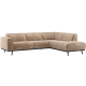 WOOOD hj�rnesofa h�yre chenille velour taupe