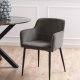 ACT NORDIC Karen spisebordsstol, m. armln - mrkegr polyester og sort metal