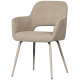 WOOOD Jenny spisebordsstol, m. armln - natur polyester stof og metal