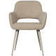 WOOOD Jenny spisebordsstol, m. armln - natur polyester stof og metal