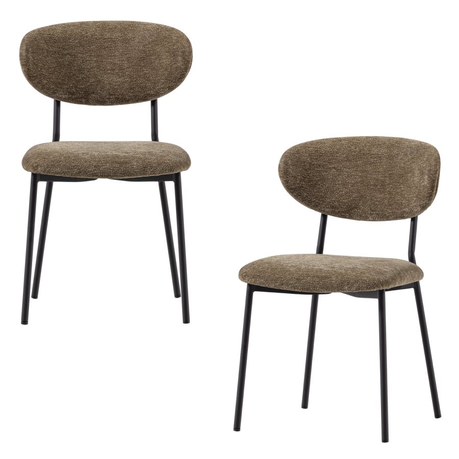 WOOOD Kjeld Matstol Chenille Texturerad Gr&ouml;n