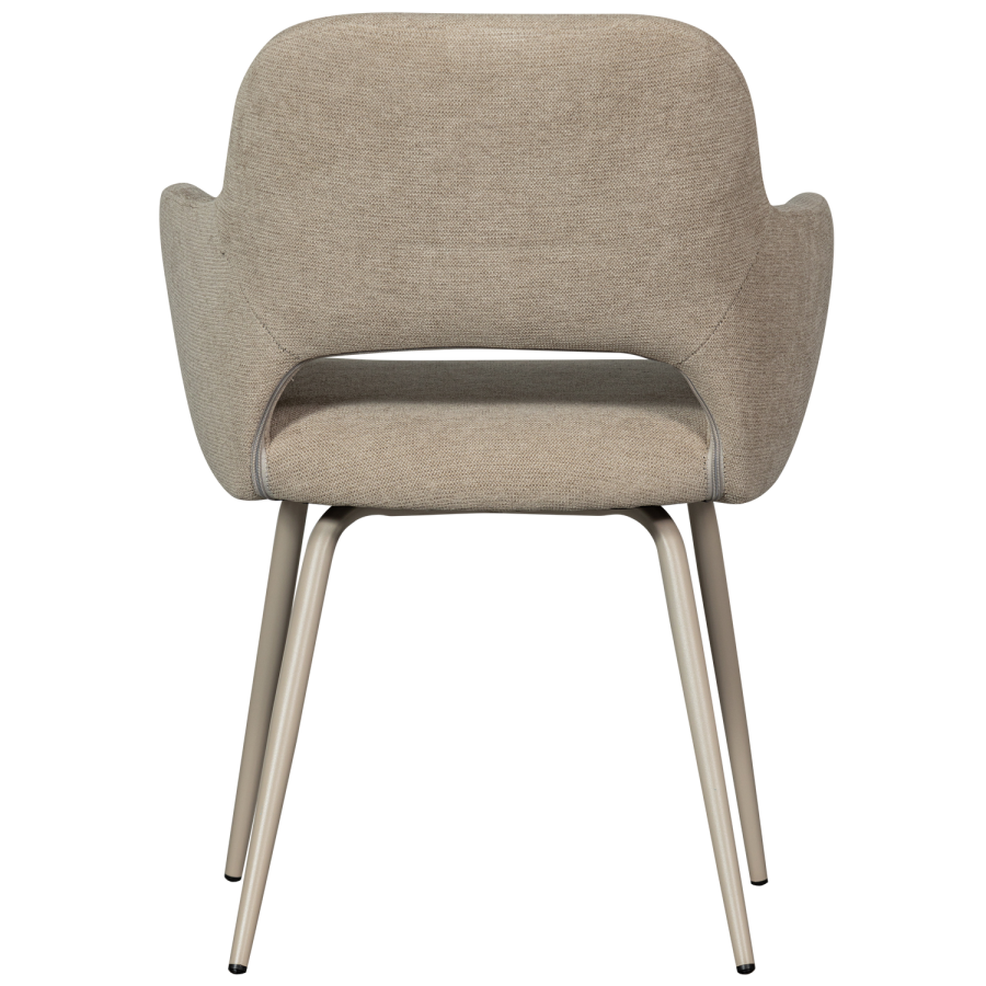 WOOOD Jenny spisebordsstol, m. armln - natur polyester stof og metal