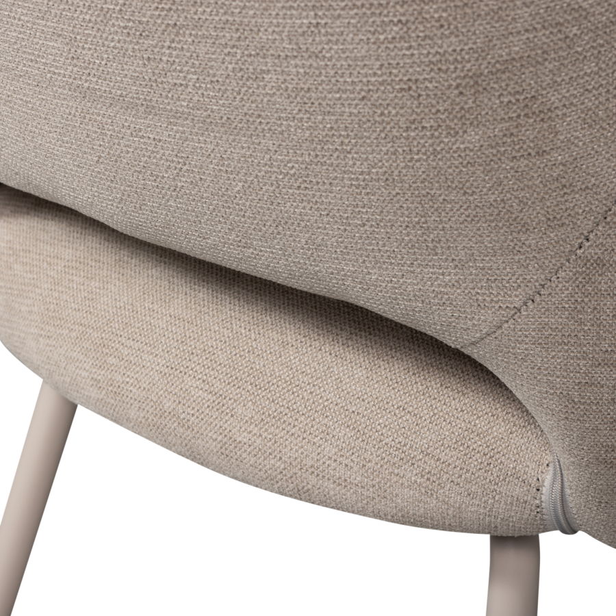 WOOOD Jenny spisebordsstol, m. armln - natur polyester stof og metal