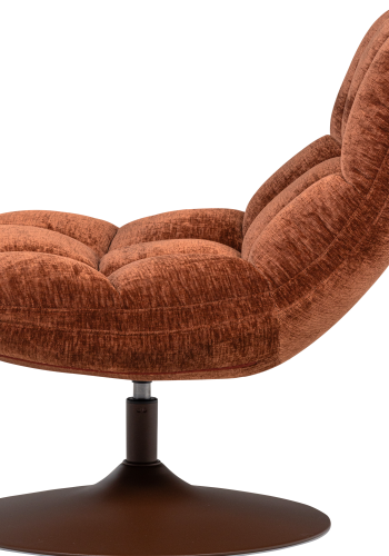 WOOOD Elvi svingstol chenille teksturert rustbrun