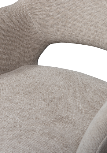 WOOOD Jenny spisebordsstol, m. armln - natur polyester stof og metal