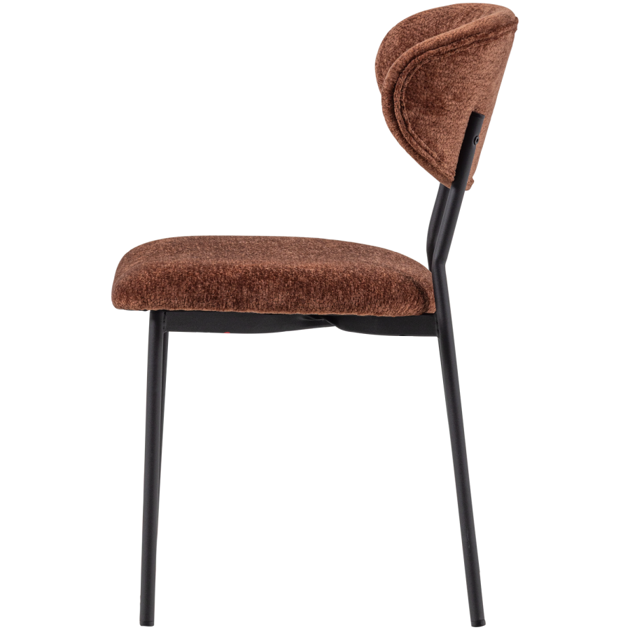 WOOOD Kjeld Matstol Chenille Strukturerad Brun