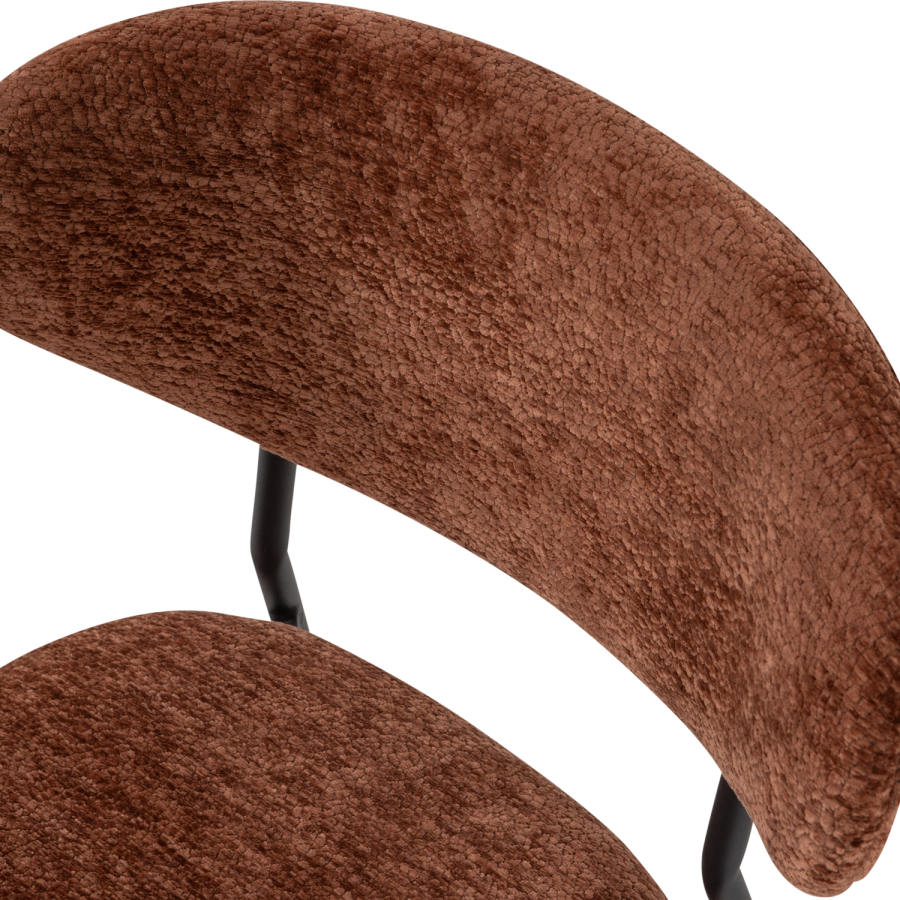 WOOOD Kjeld Matstol Chenille Strukturerad Brun