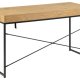 ACT NORDIC Seaford skrivbord, w. 1 fack och 1 lda - naturlig vild ek melamin och svart metall (140x58)