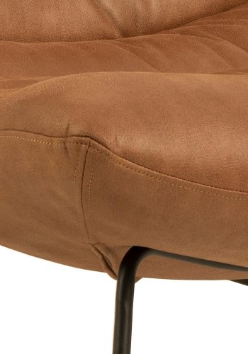 ACT NORDIC Milford Loungesessel - Cognacfarbener Stoff und schwarzes Metall