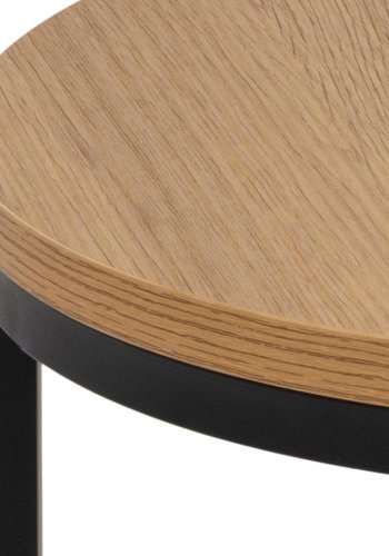 ACT NORDIC Spiro indskudsborde, rund - natur vild eg melamin og sort metal (st af 2)