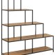 ACT NORDIC Seaford reol, m. 4 hylder - natur vild eg papir og sort metal(H:150cm x135cm x 35cm)