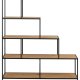 ACT NORDIC Seaford reol, m. 4 hylder - natur vild eg papir og sort metal(H:150cm x135cm x 35cm)