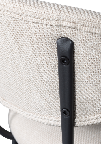 WOOOD Kjeld barstol, m. rygln og fodsttte - natur polyester og sort metal