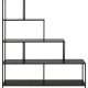 ACT NORDIC Seaford reol, m. 4 hylder - sort ask melamin og sort metal(H:150cm x135cm x 35cm)