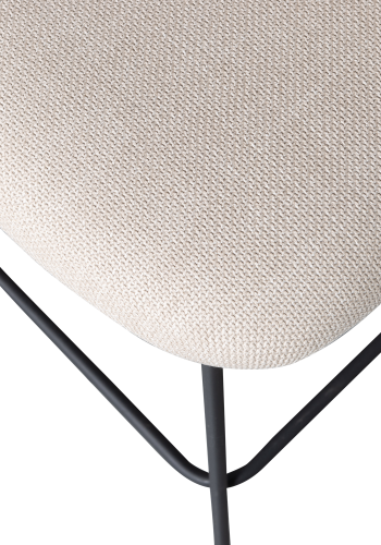 WOOOD Kjeld barstol, m. rygln og fodsttte - natur polyester og sort metal