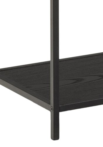 ACT NORDIC Seaford reol, m. 4 hylder - sort ask melamin og sort metal(H:150cm x135cm x 35cm)