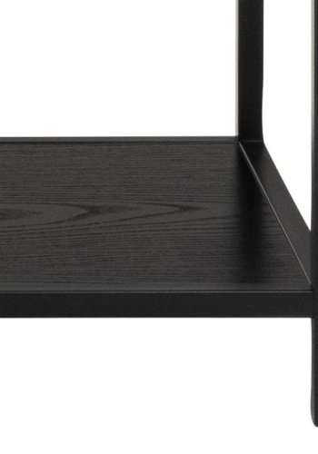 ACT NORDIC Seaford reol, m. 4 hylder - sort ask melamin og sort metal(H:150cm x135cm x 35cm)