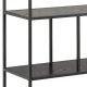 ACT NORDIC Seaford reol, m. 4 hylder - sort ask melamin og sort metal(H:150cm x135cm x 35cm)