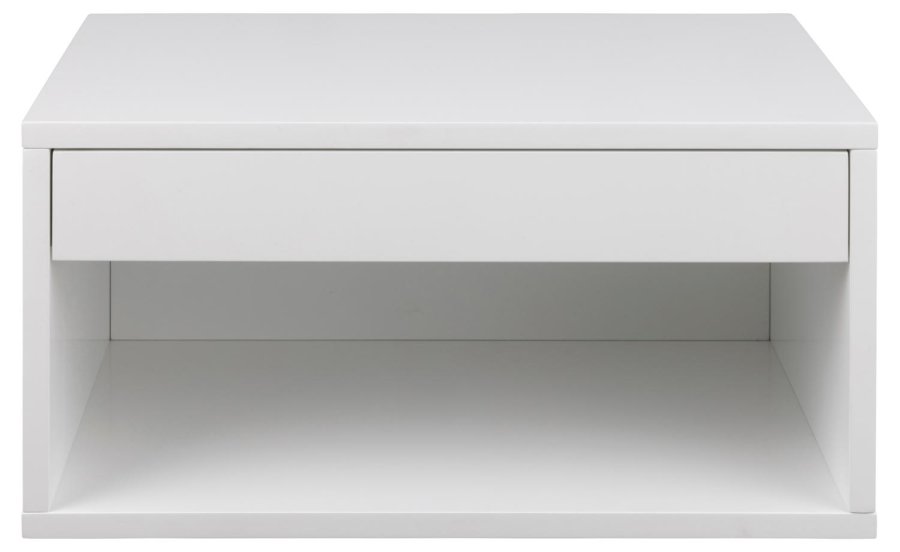 ACT NORDIC Cholet Wand-Nachttisch, mit 1 Regal und 1 Schublade - weißes MDF (50x35)