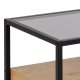 ACT NORDIC Randolf Nachttisch, mit 1 Regal und 1 Schublade – Rauchglas, natürliches Melamin, schwarzes Metall (40x35)